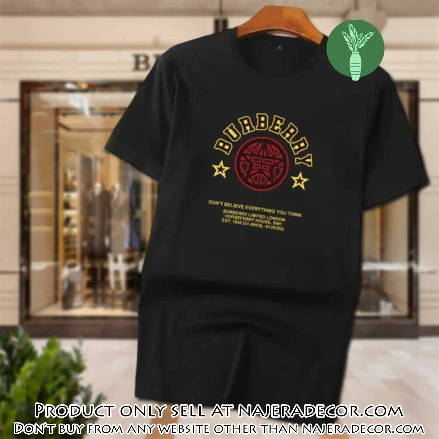 Burberry new black luxury brand unisex tshirt outfit for men women njr2936956